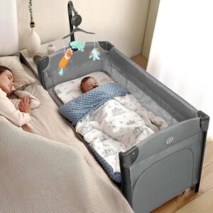 JOYMOR Baby Bedside Bassinet, Extra Large Bed Side Bassinet