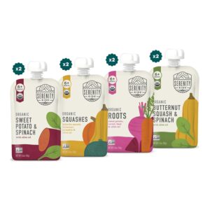 Serenity Kids 6+ Months Veggie Puree Organic Baby Food Pouches