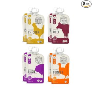 Serenity Kids 6+ Months Baby Food Pouches - Ethically Sourced Meat & Organic Veggies