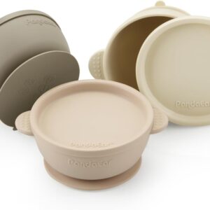 3 Pack Baby Bowls with Suction| Leak-Proof, with Lids