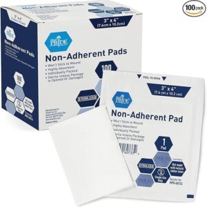 MED PRIDE Sterile Non-Adherent Pads| 100-Pack